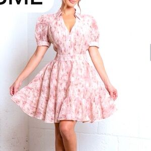 BLOSSOM Chic Blush Floral Mini Dress
